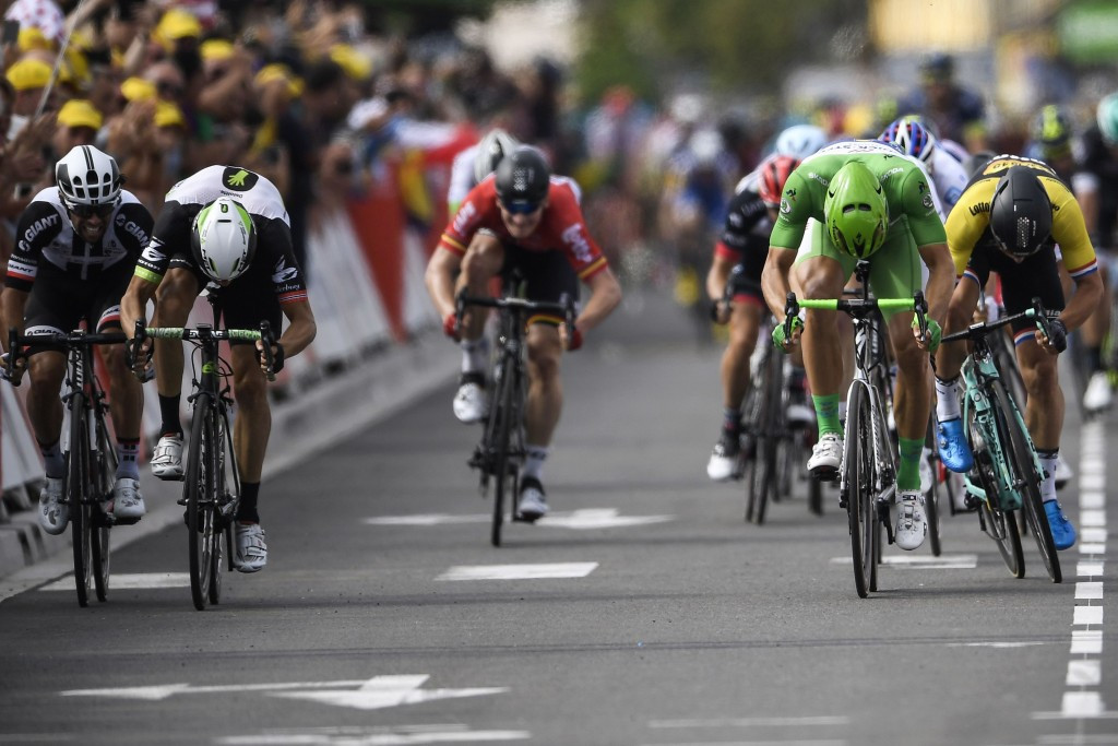 He was caught metres from the line as the sprint began ©Getty Images