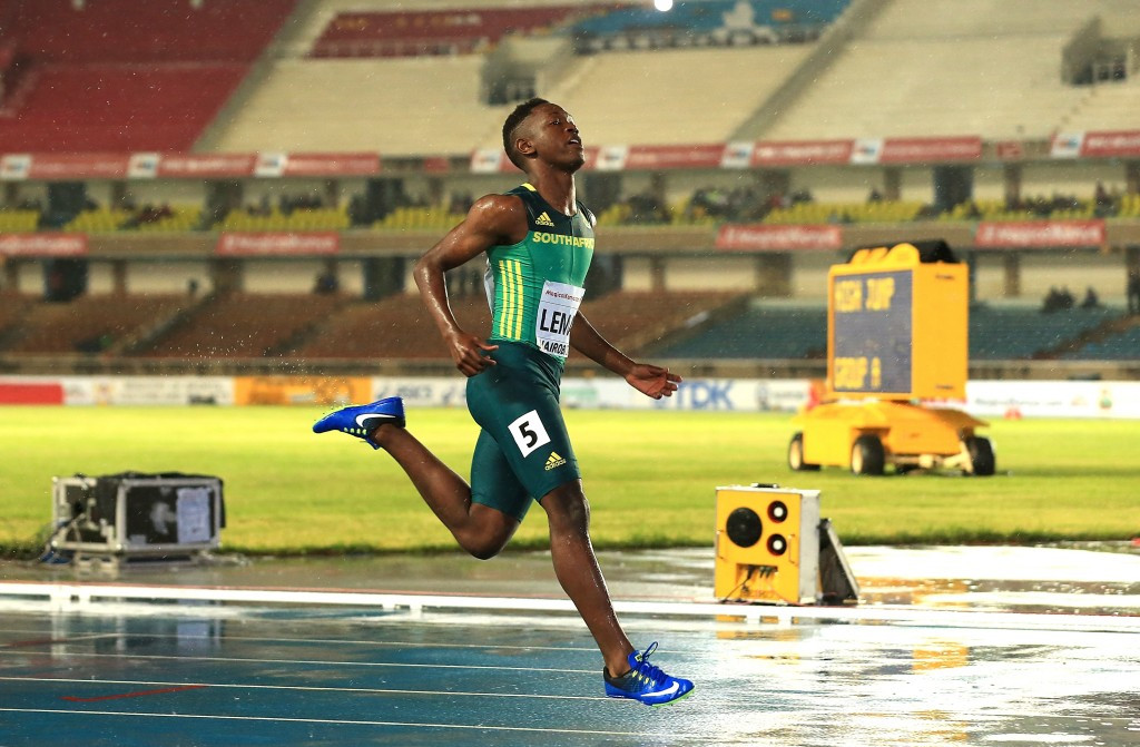 Tshenolo Lemao led home a South African one-two to clinch the gold medal in the men's 100 metres ©Getty Images