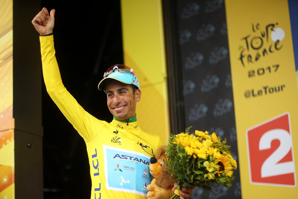 Fabio Aru has moved into the race leader's yellow jersey ©Getty Images