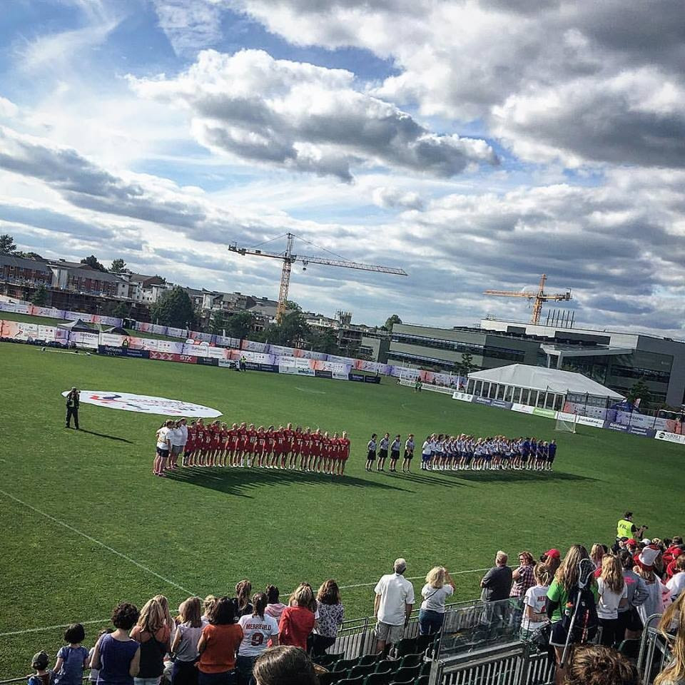 England and Scotland line-up for the national anthems before their clash ©Rathbones WLC17/Facebook