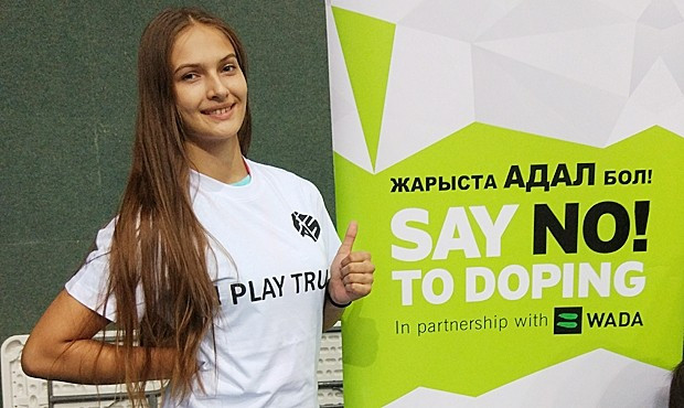  Irina Kulakova was impressed with the anti-doping stand ©FIAS