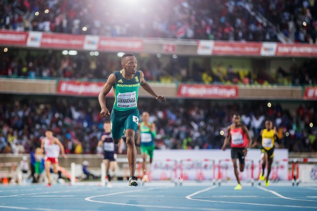 South Africa's Zazini Sokwakhana won the men's 400m hurdles title ©Getty Images