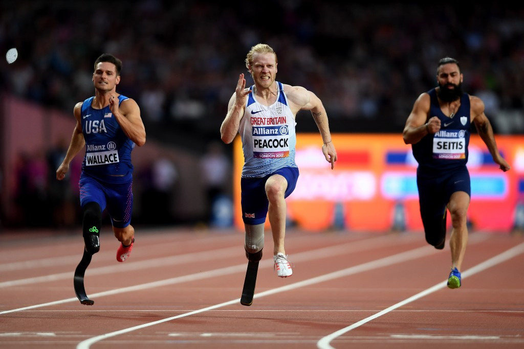 Great Britain's Jonnie Peacock delighted the home crowd with victory in the men's 100m T44 ©Getty Images