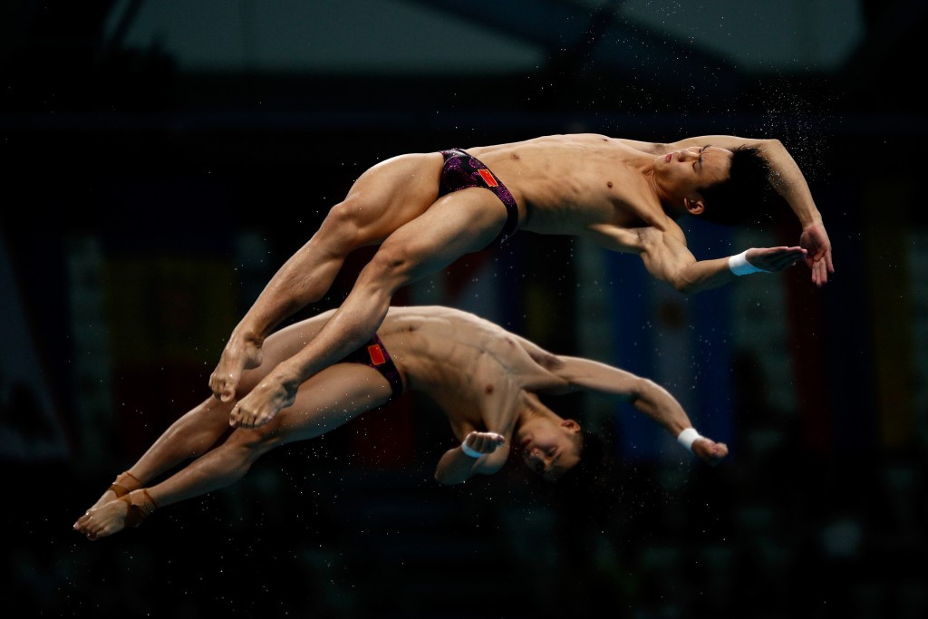 Chen Aisen and Yang Hao won the men’s synchronised 10 metres platform competition ©Getty Images