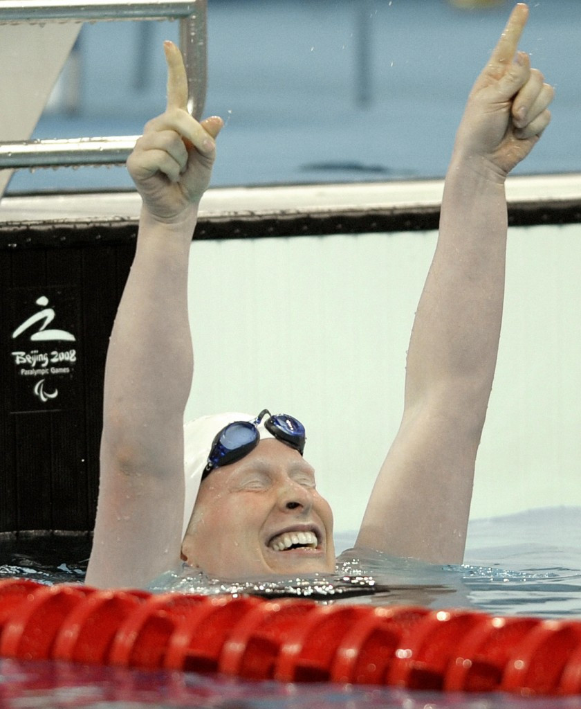 Chelsey Gotell, pictured after winning gold at Beijing 2008, believes the Games could be a catalyst for the growth of Paralympic sport in Canada ©Getty Images