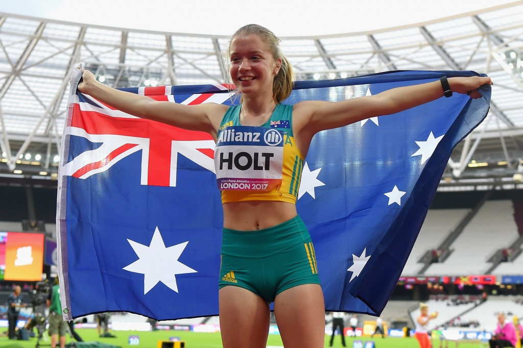 Triple Rio 2016 Paralympic medallist Isis Holt produced the performance of the night at the World Para Athletics Championships by retaining her women’s 100m T35 title with a world record time of 13.43sec ©Getty Images