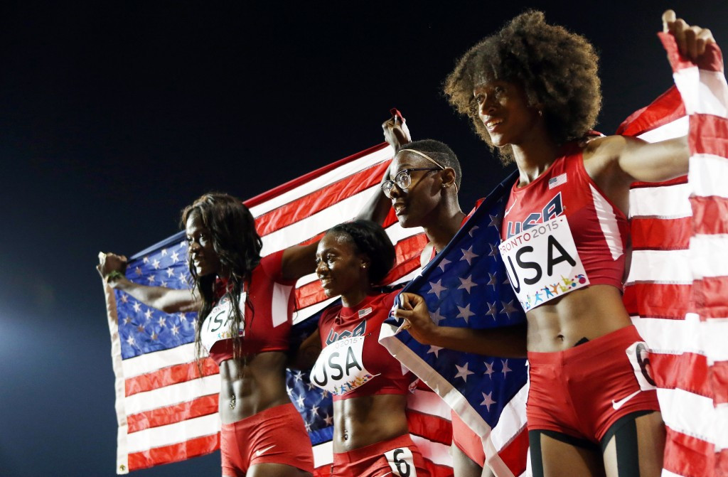 The United States also earned victory in the women's 4x400m relay ©Getty Images