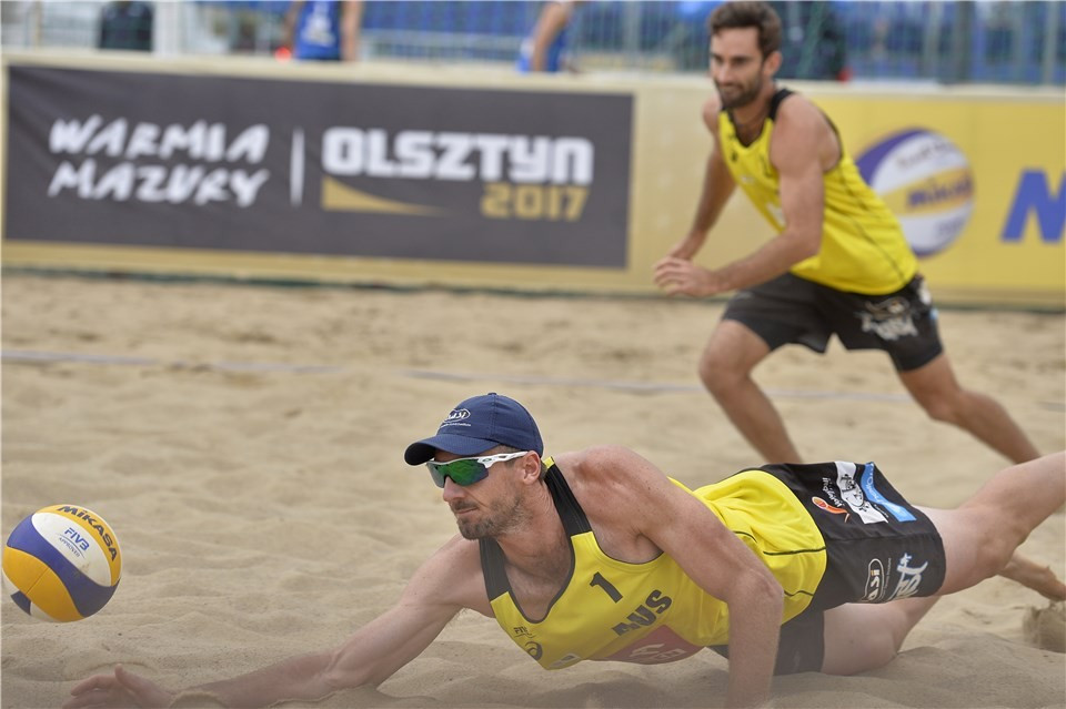 Australia’s Christopher McHugh and Damien Schumann reached the second round in Olsztyn ©FIVB