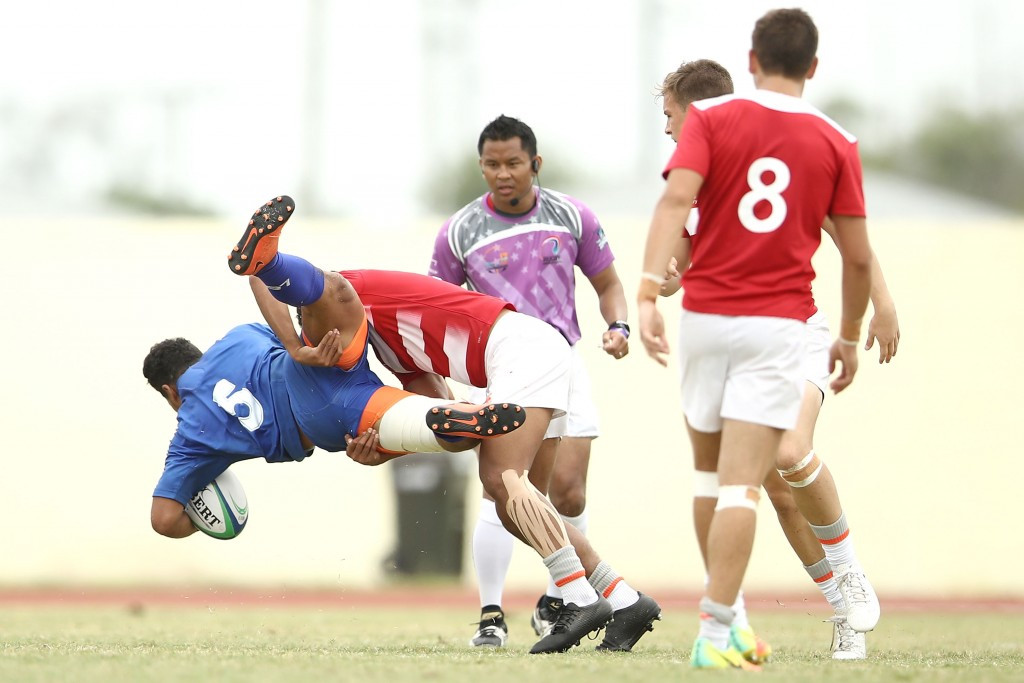 Samoa produced a powerful display to beat England in the boys rugby sevens final ©Getty Images
