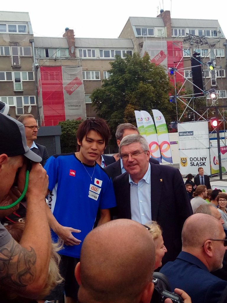 International Olympic Committee President Thomas Bach attended some sporting events today, including sport climbing ©IWGA