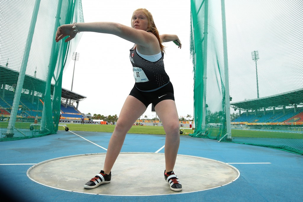Trinity Tutti added the discus title to the shot put crown she sealed yesterday ©Getty Images