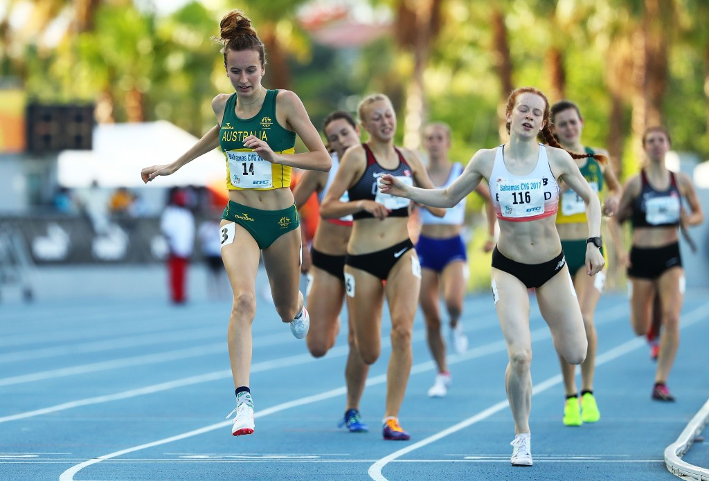 Australia's Carley Jane Thomas won a close-fought girls' 800m race ©Getty Images