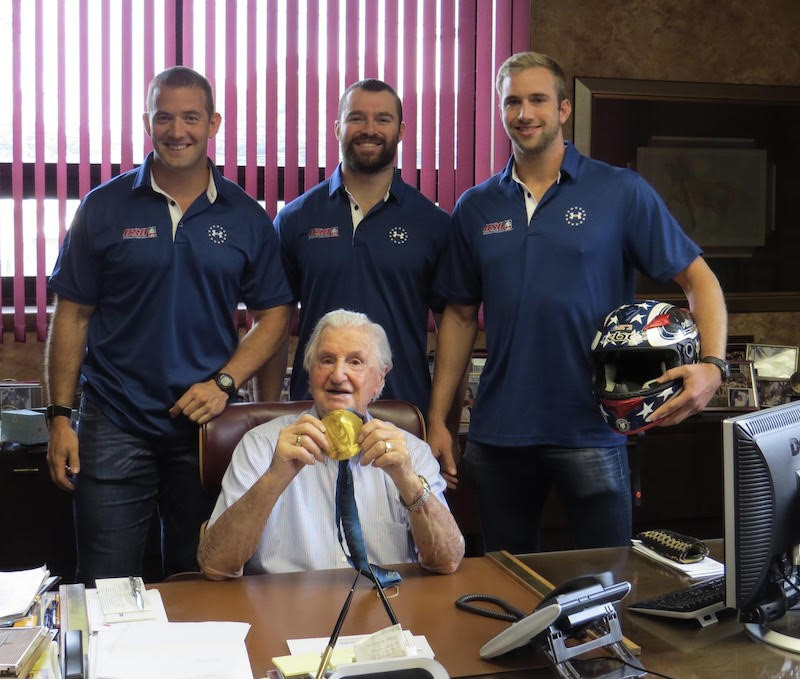 Olympic gold medallist among USA Bobsled and Skeleton visitors to equipment manufacturer