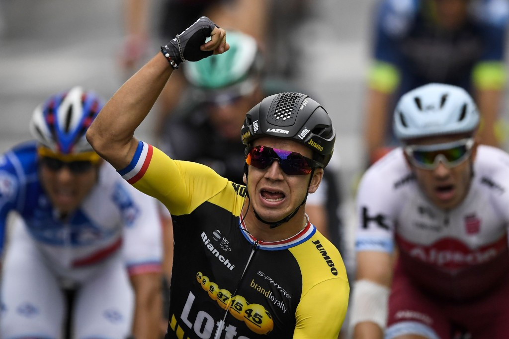 Dylan Groenewegen proved to be the fastest as he out-sprinted his rivals for the stage victory ©Getty Images