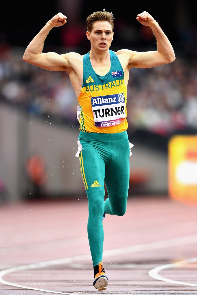 Australia's James Turner completed a hat-trick of gold medals with victory in the men's 800m T36 ©Getty Images