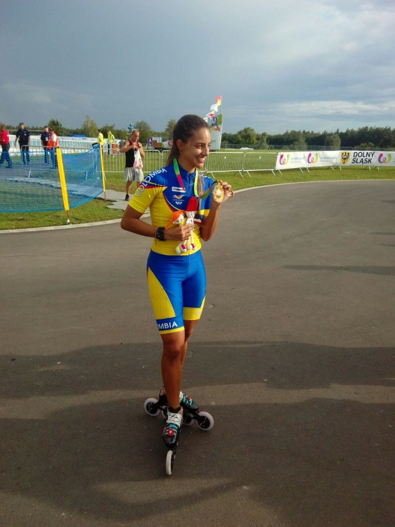 Colombia's Fabriana Arias won her second track roller skating gold medal of the Games ©IWGA