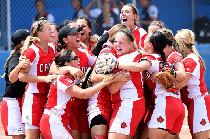 Canada overcame United States in an extra innings today to win gold in women's softball ©Getty Images
