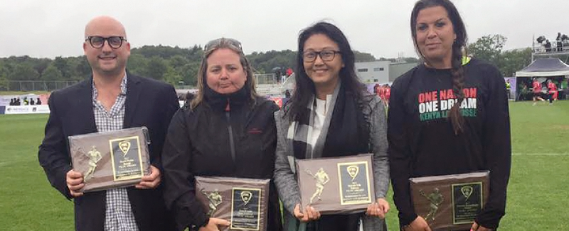 Four development awards were presented during the Women's Lacrosse World Cup Final ©FIL
