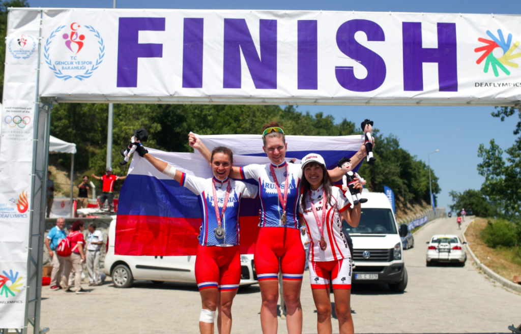 Russia won gold in events including women's mountain biking ©Deaflympics