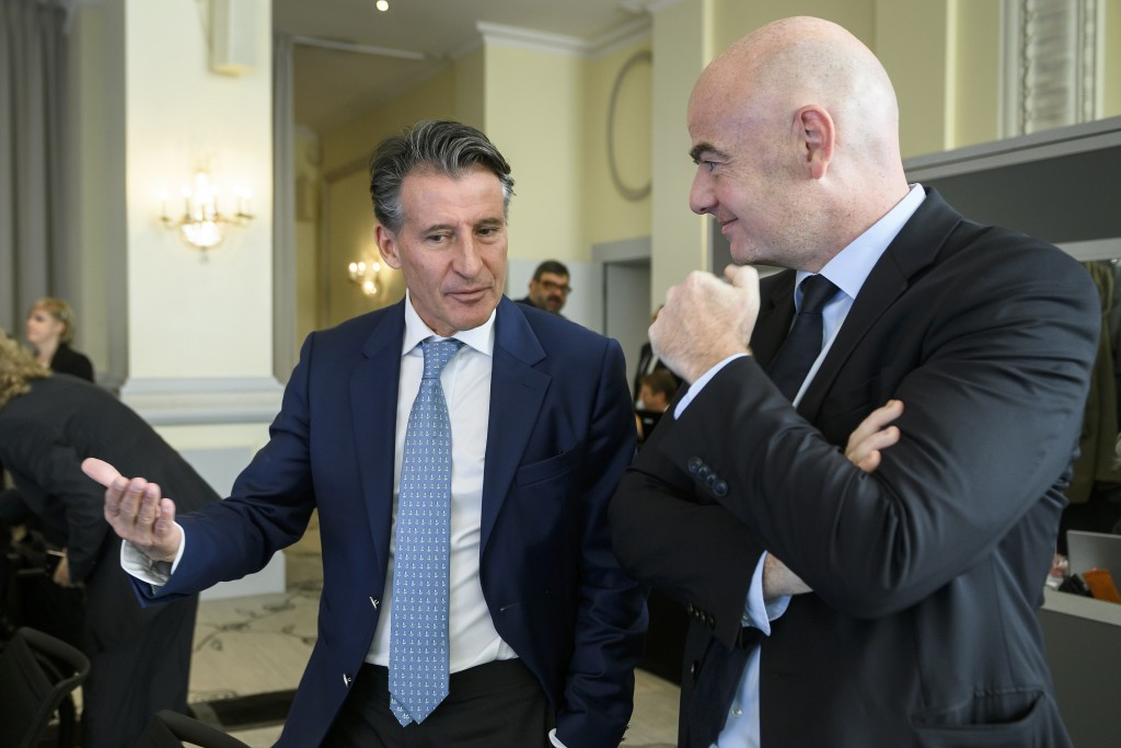 Sebastian Coe, left, and Gianni Infantino are each expected to be overlooked for IOC membership again this year ©Getty Images