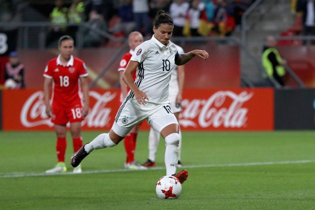Dzsenifer Marozsán scored a penalty as Germany beat Russia ©Getty Images