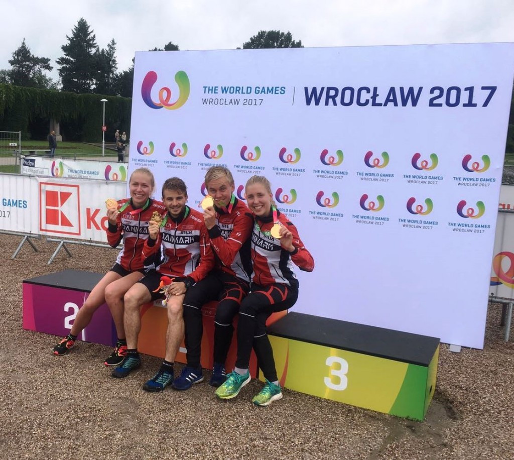 Denmark claimed the mixed team relay gold medal as orienteering competition came to a close ©IWGA
