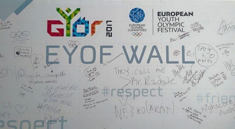 An EYOF wall, where athletes can write personal messages, has also been created ©EOC