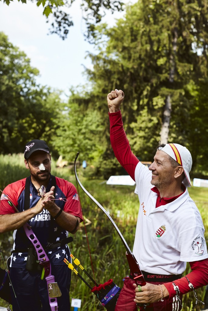 Hungary's Istvan Kakas claimed the men's barebow archery title ©IWGA