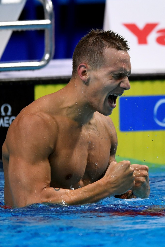 Dressel wins three titles on golden day for US at FINA World Championships