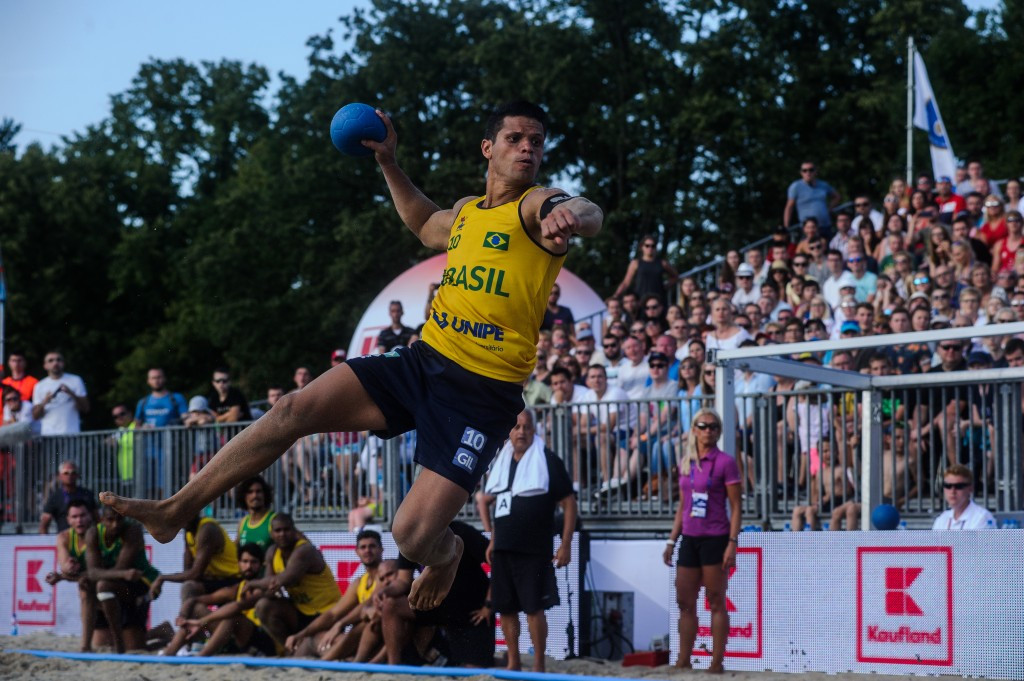 Brazil's men retained their Cali 2013 beach handball title today ©IWGA