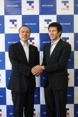 Michiaki Hirose (left), representative director and President of Tokyo Gas, said he's deeply honoured that the company has been selected as a Tokyo 2020 Official Partner