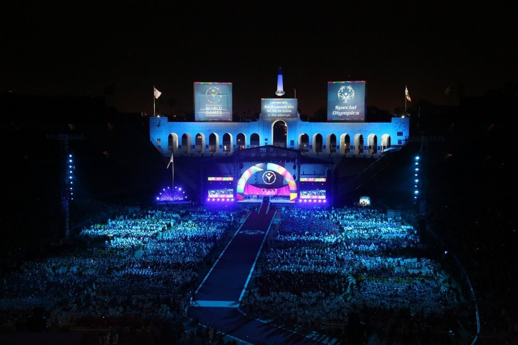 The Special Olympics World Games Opening Ceremony was held at the Los Angeles Memorial Coliseum