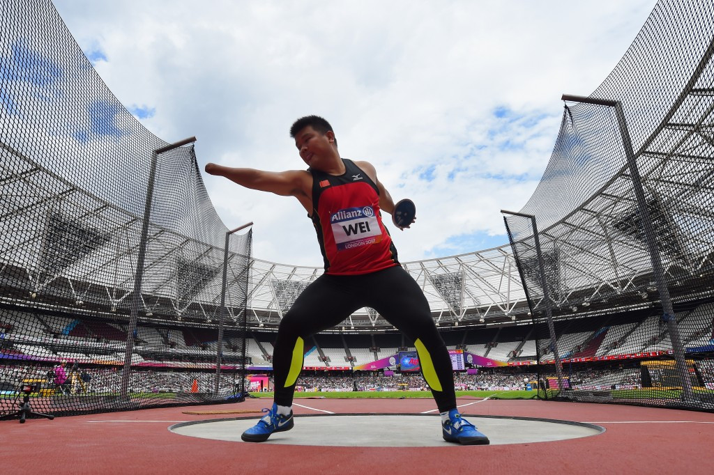 Shot putter Wei Enlong was one of 30 gold medallists for China at the 2017 World Para Athletics Championships in London ©Getty Images
