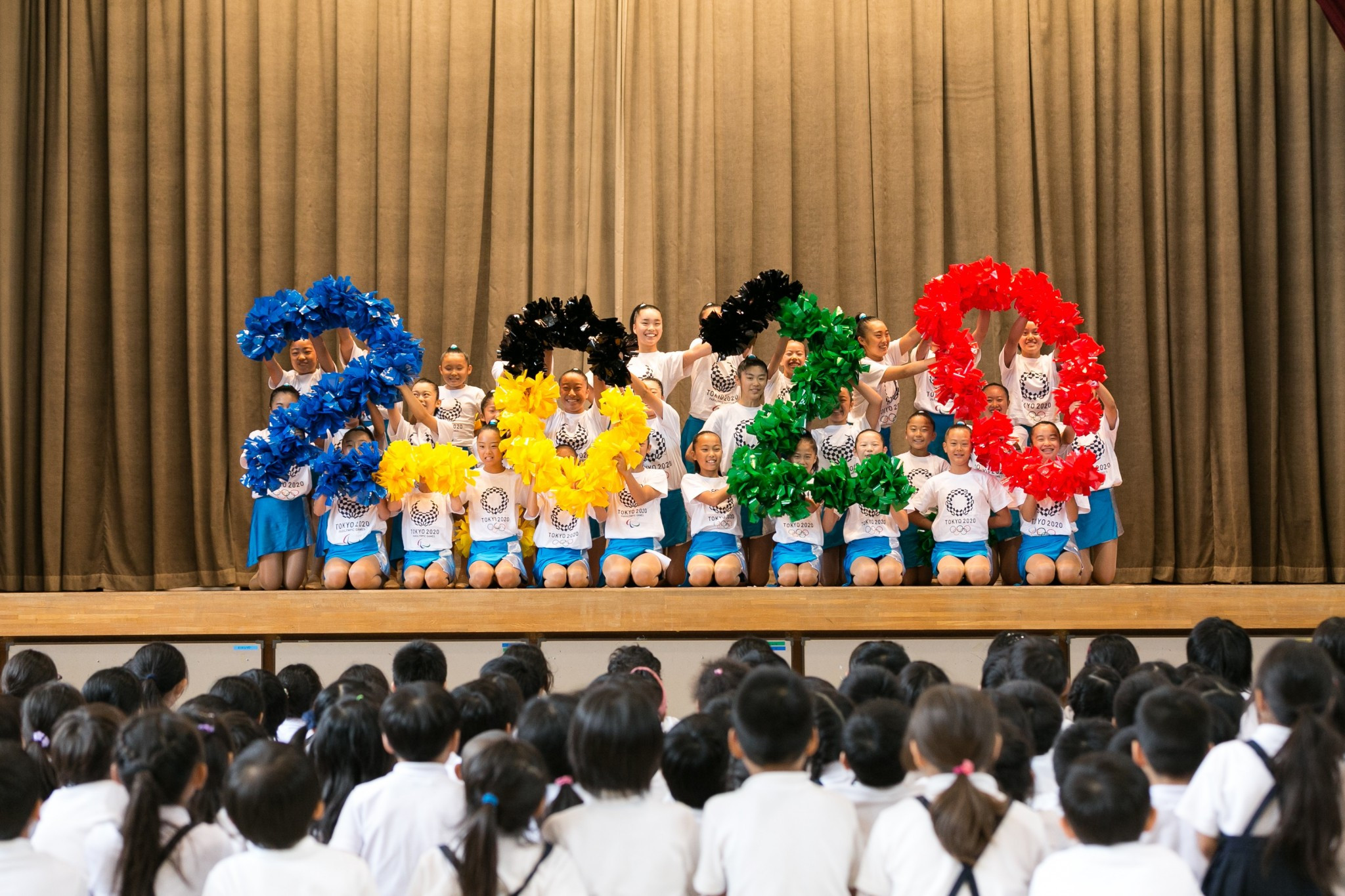 Cheerleading squads performed at the launch event ©Tokyo 2020/Uta Mukuo