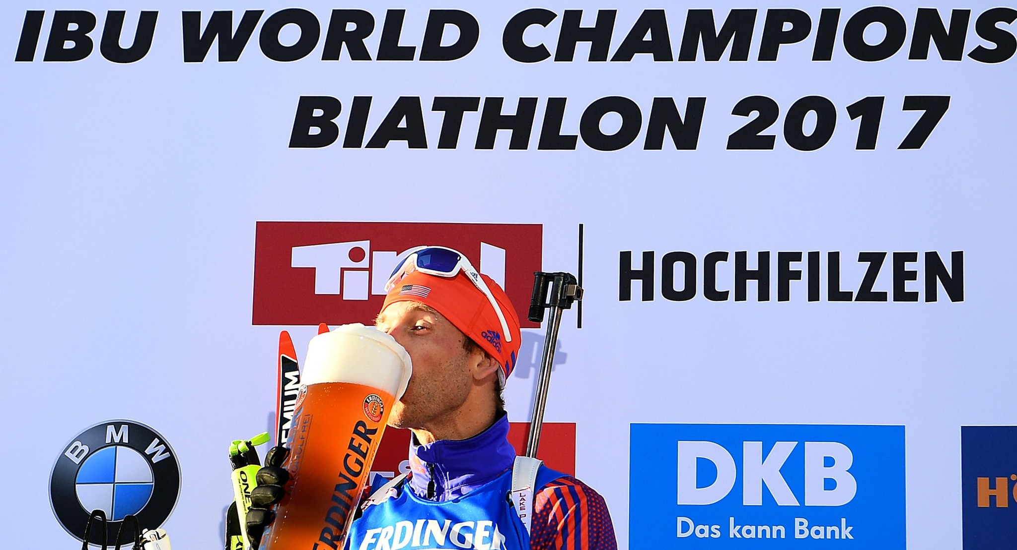 Lowell Bailey made history as the first American winner of IBU World Championship gold ©Getty Images