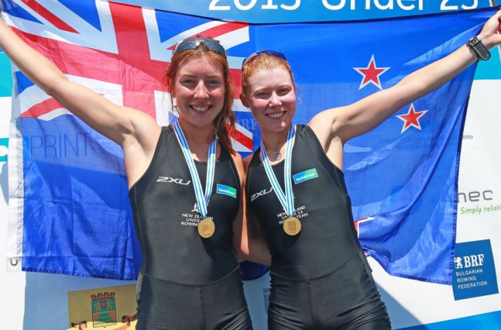Zoe McBride and Jackie Kiddle set a World Best Time in the lightweight women's double sculls at the World Rowing Under 23 Championships in Plovdiv, Bulgaria ©FISA