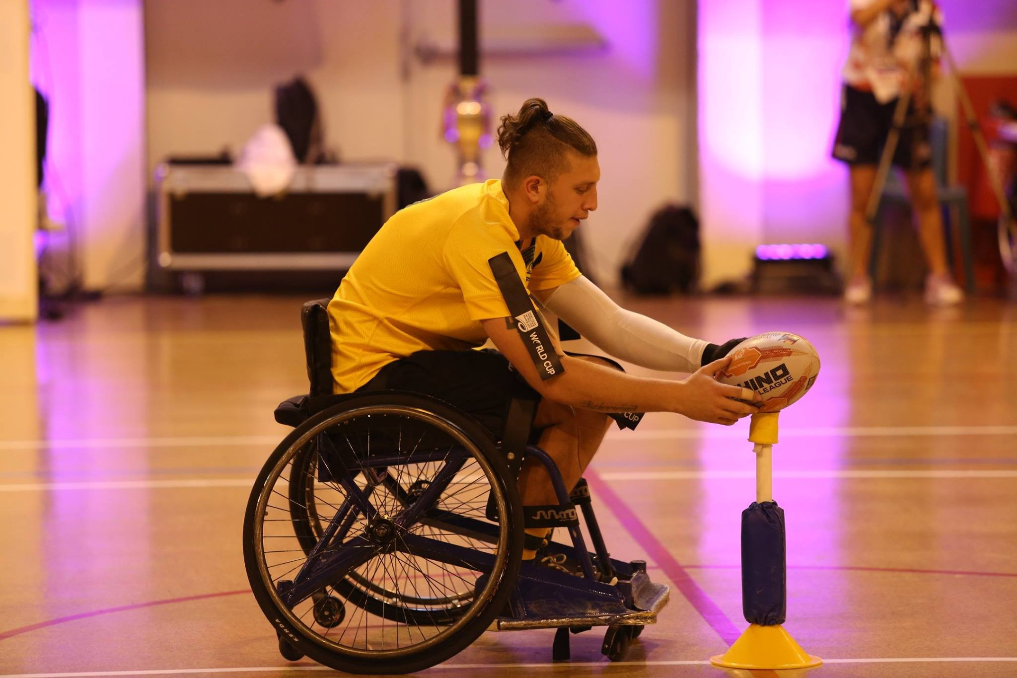 The sport includes conversions, as with the able-bodied game ©Wheelchair Rugby League Australia/Facebook
