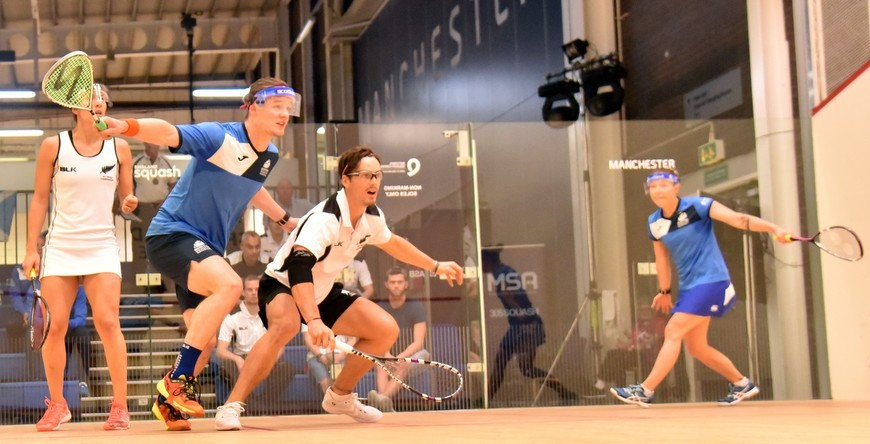 Joelle King and Paul Coll suffered a surprise defeat at the start of the mixed doubles ©WSF
