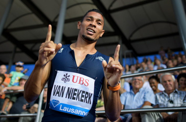 Wayde Van Niekerk, pictured after winning the 400m in 43.62 at the IAAF Diamond League meeting in Lausanne, is ready to fill the void that will be created by Usain Bolt's retirement ©Getty Images