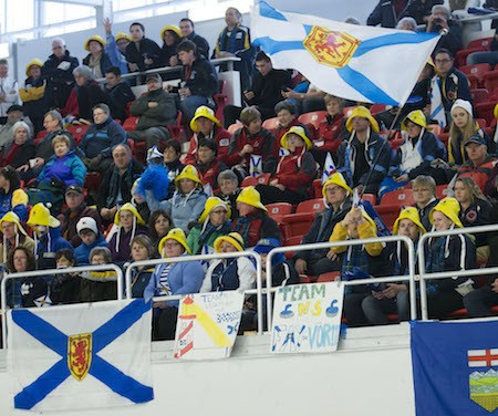 Nova Scotia fans at the Canadian Junior Championships in 2014 ©Curling Canada
