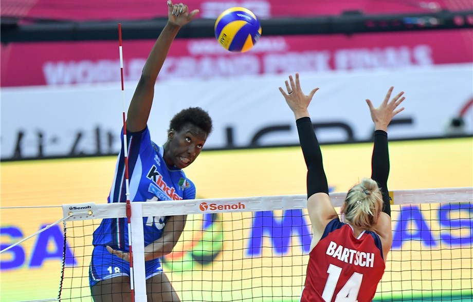 Paola Egonu scored 32 points for the Italians as they defeated the United States ©FIVB