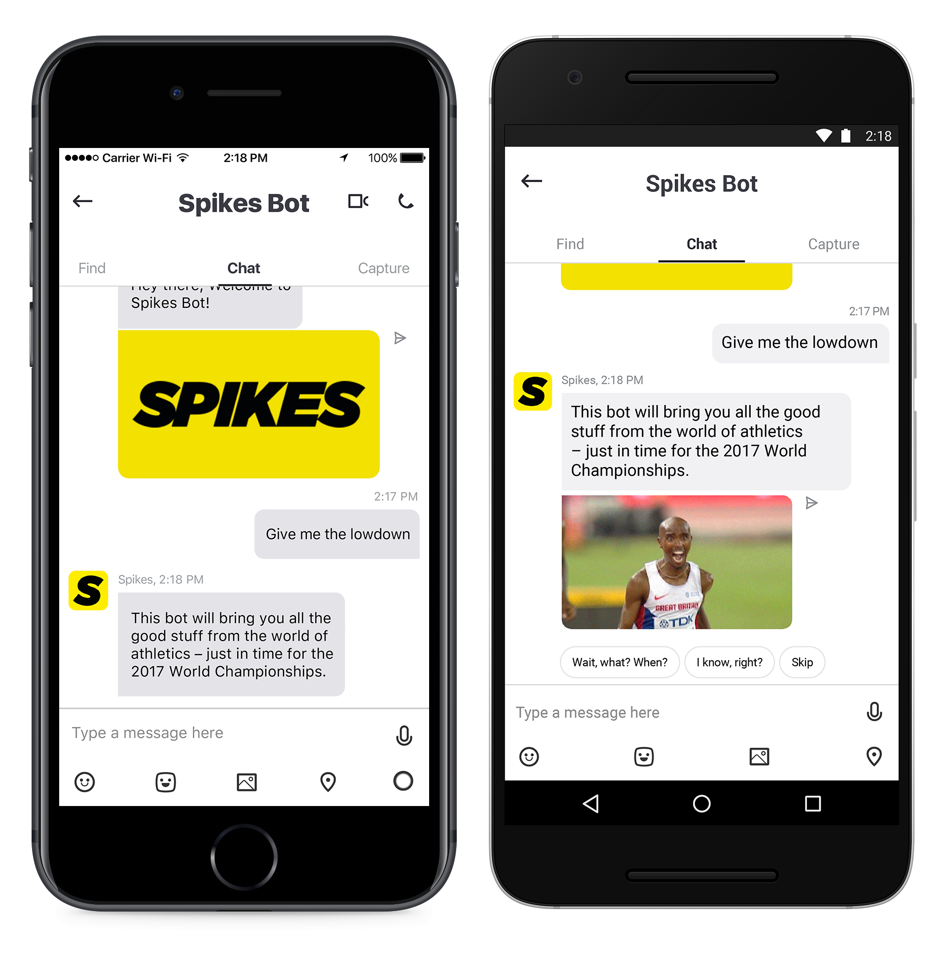 A new "Spikes Bot" has been introduced before the IAAF World Championships ©IAAF/Spikes Bot
