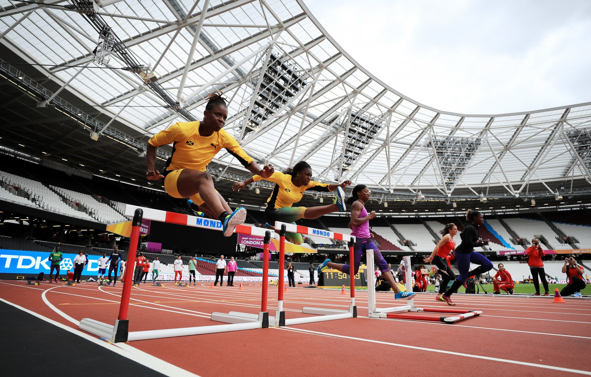 Athletes continued with their final preparations on the track ©Getty Images