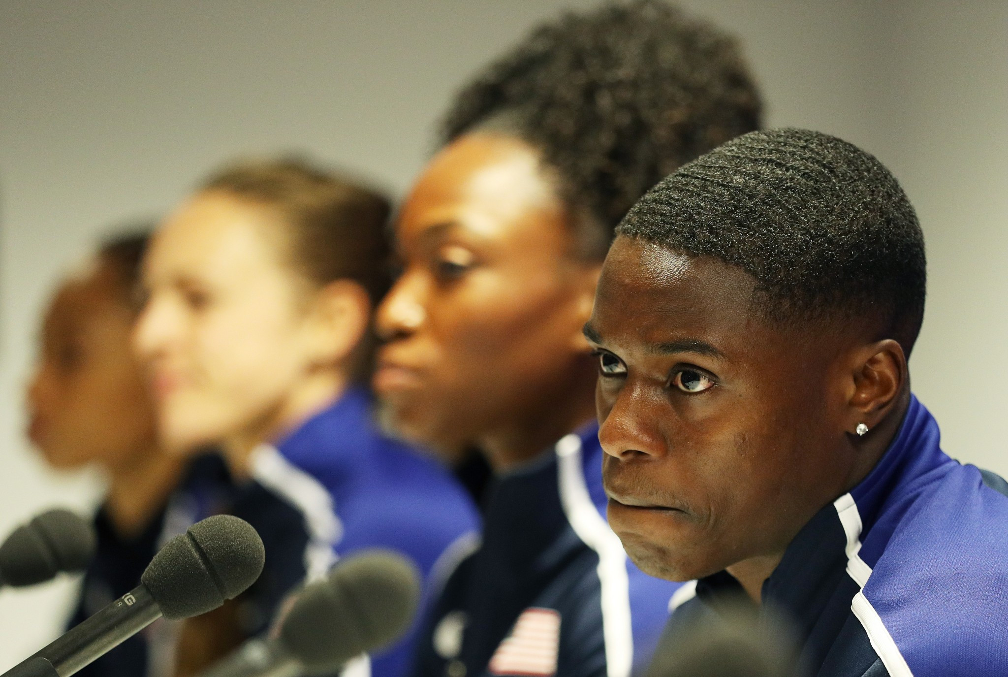 Christian Coleman was confident he could beat Usain Bolt when asked about going up against the Jamaican at a USATF press conference ©Getty Images