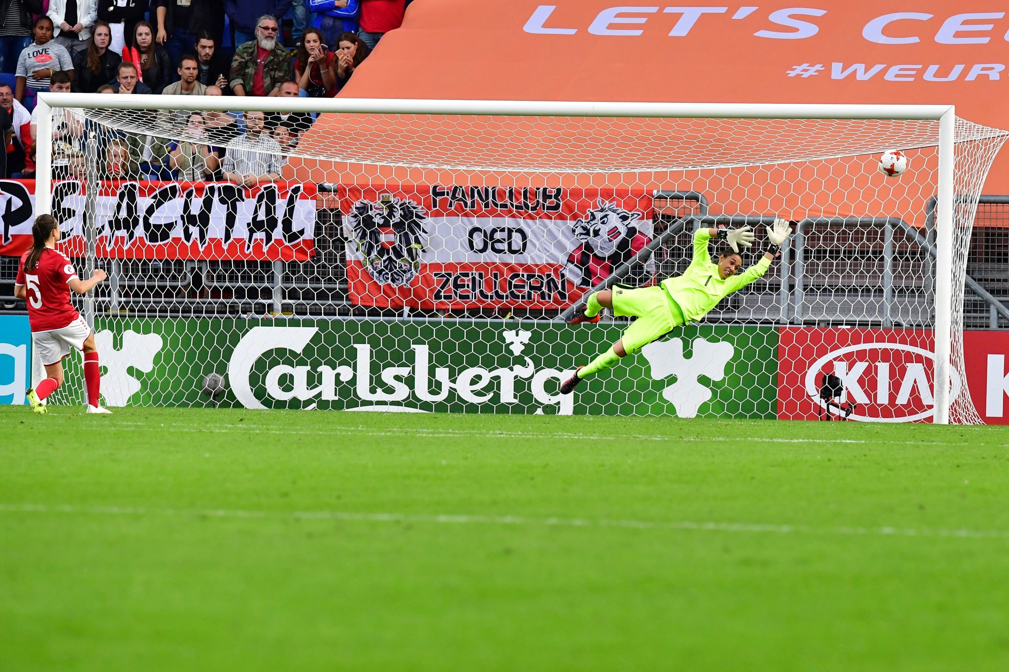 Simone Boye Sørensen scored the winning penalty as Denmark beat Austria in the first semi-final ©Getty Images
