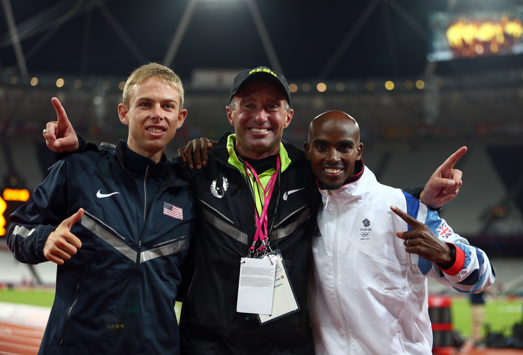 Sir Mo Farah's American coach Alberto Salazar, centre, continues to be the subject of an investigation by USADA ©Getty Images
