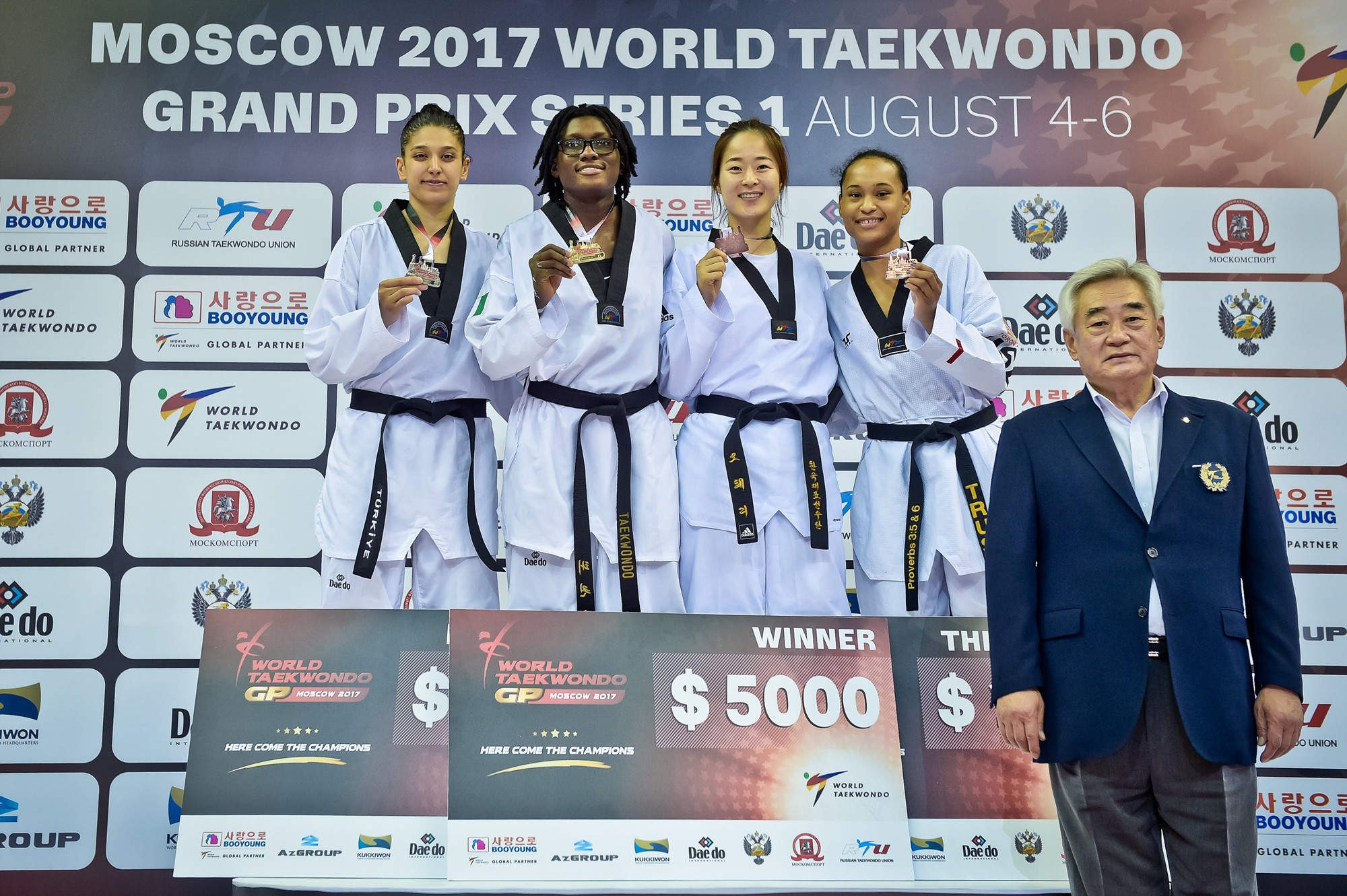 Ruth Gbagbi of the Ivory Coast stepped up a weight class to beat reigning world champion Nur Tatar of Turkey in the final of the women's under 67 kilograms event ©World Taekwondo 