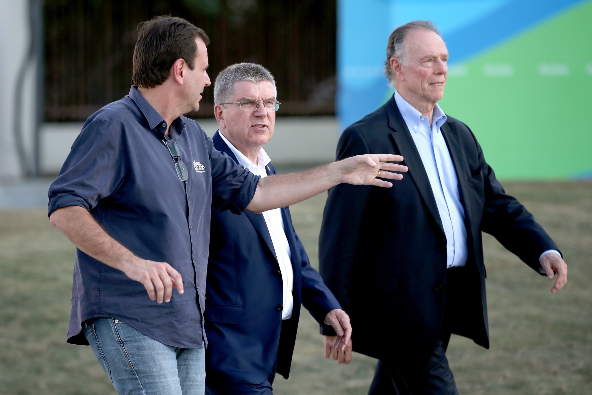 Former Rio de Janeiro Mayor Eduardo Paes, left, alongside IOC President Thomas Bach, centre, and Rio 2016 chief Carlos Nuzman, right, is among officials linked to corruption related to the Olympics ©Getty Images