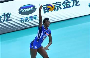 Paola Egonu produced an inspired performance for Italy once again as they stunned Olympic gold medallists China ©FIVB