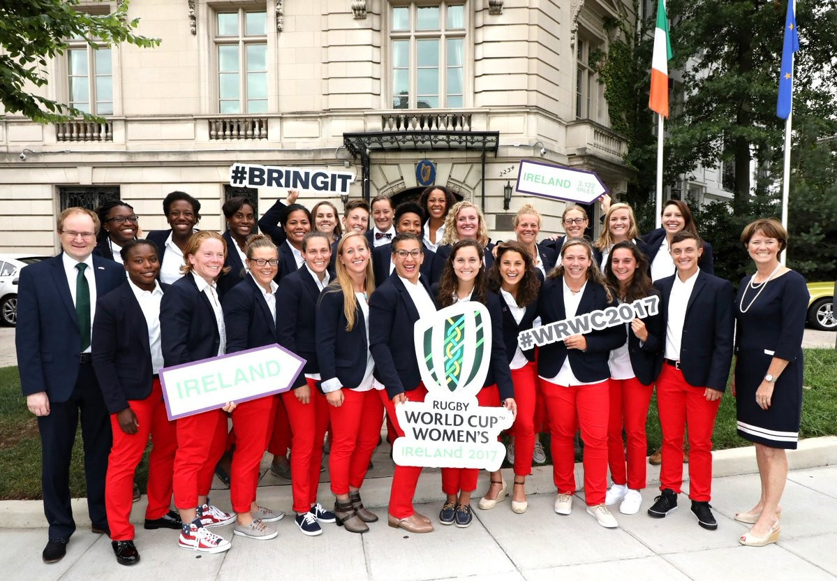 The US Eagles squad get ready for participating in the Women's Rugby World Cup that gets underway in Ireland ©WorldRugby